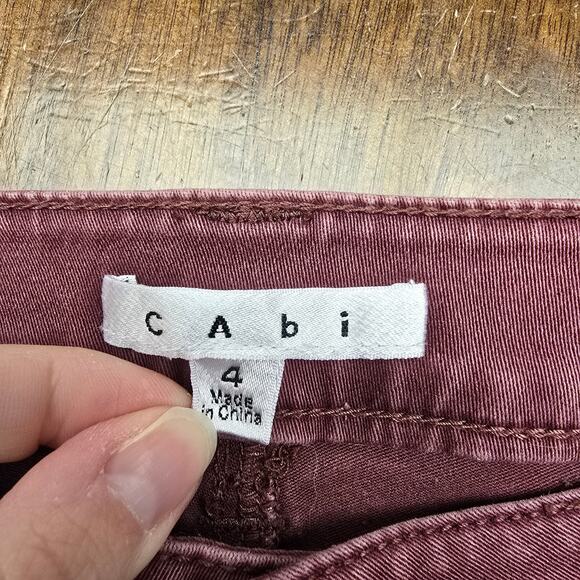 Women's Cabi Bordeaux Skinny Burgundy Denim Jeans Style #919 | Size 4 - Picture 8 of 10